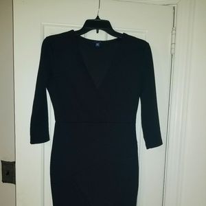 Fitted black wrap dress
